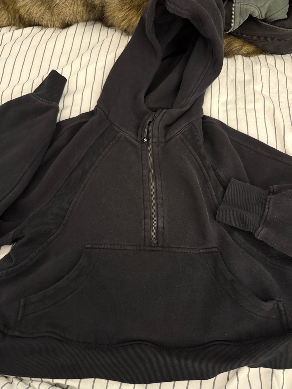 Women’s Black Lululemon Half-Zip Hoodie Sweater